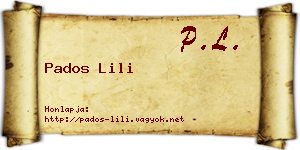 Pados Lili névjegykártya