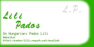 lili pados business card